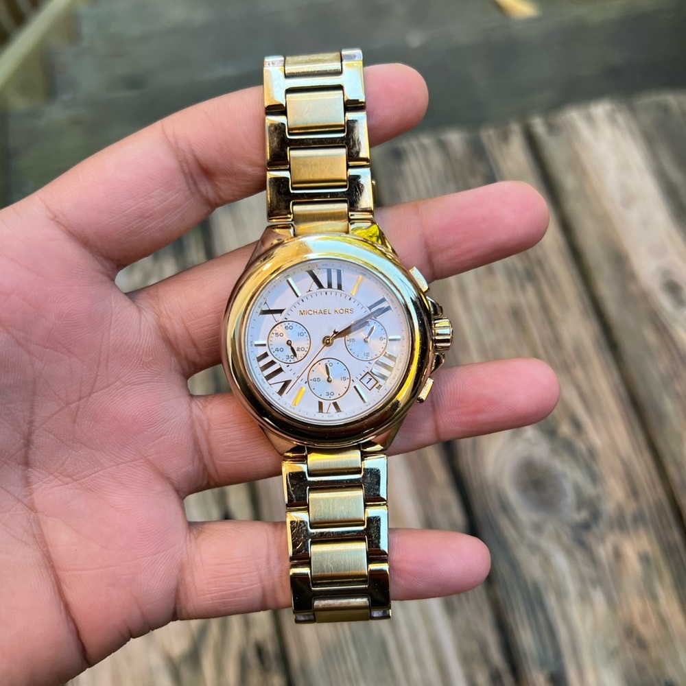 Michael Kors Women's Camille Chronograph Gold-Tone  Watch 43mm - Picture 2 of 10